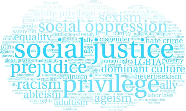 Justiça Social Word Cloud — Vetor de Stock