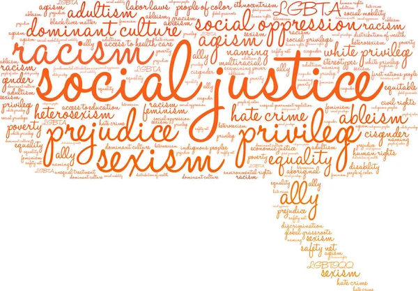 Sociální spravedlnost slovo mrak — Stockový vektor