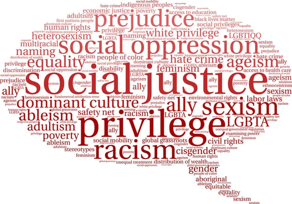 Justiça Social Word Cloud — Vetor de Stock