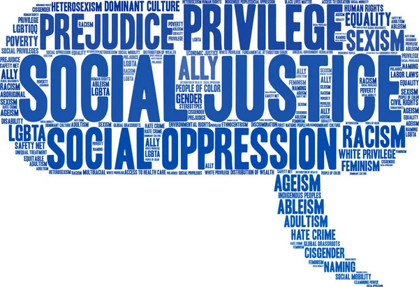 Justicia Social Word Cloud — Vector de stock