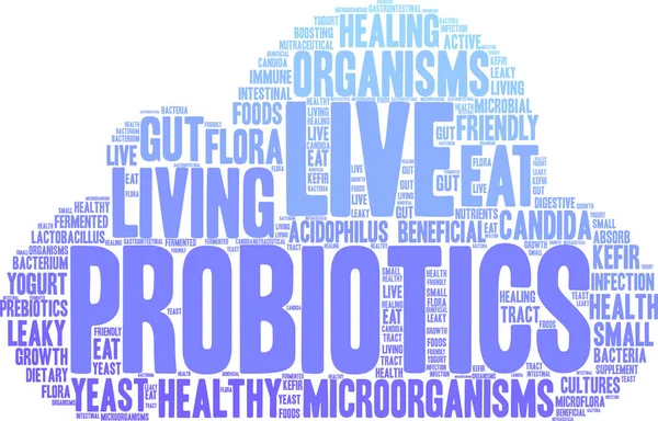 Probióticos Word Cloud — Vector de stock