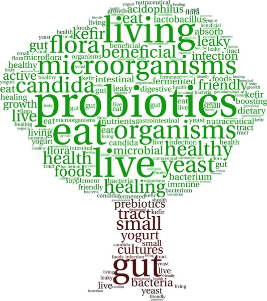 Probiotice Word Cloud — Vector de stoc