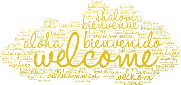 Bienvenido internacional Word Cloud — Vector de stock