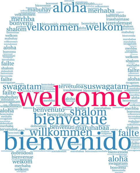 International Welcome Word Cloud — Stock Vector