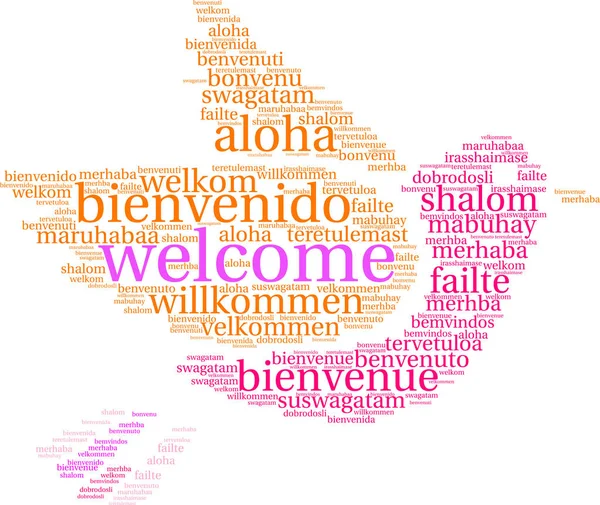 Mot de bienvenue international Cloud — Image vectorielle