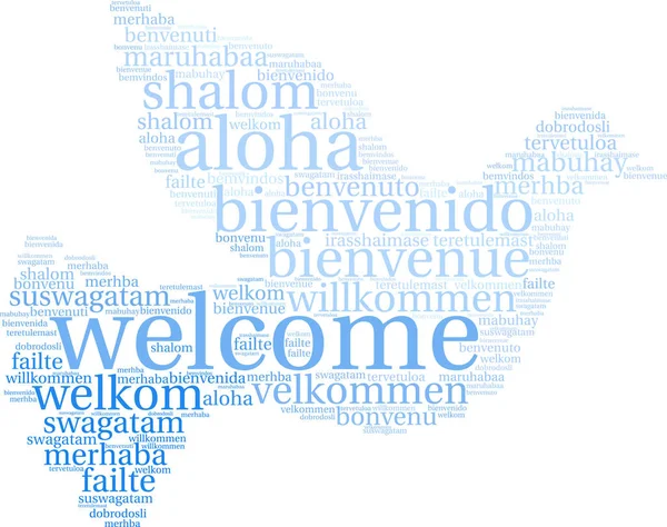 Internationale Welkom Word Cloud — Stockvector