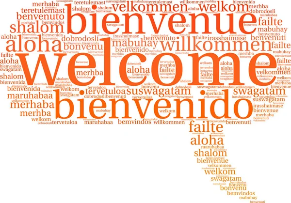 Uluslararası hoş geldiniz kelime bulutu
