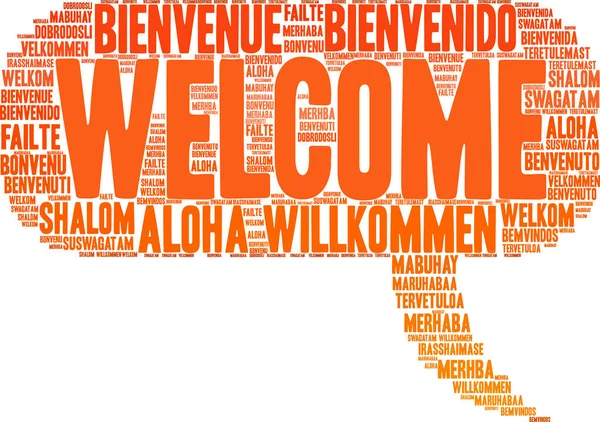 International Welcome Word Cloud — Stock Vector