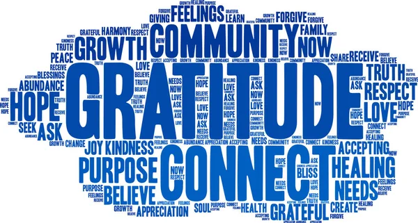 Gratitudine Word Cloud — Vettoriale Stock