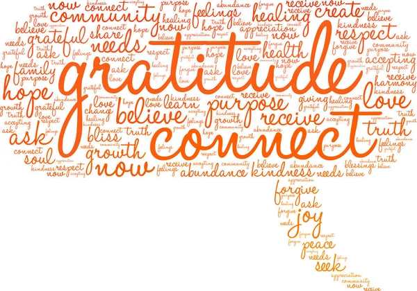 Gratitudine Word Cloud — Vettoriale Stock