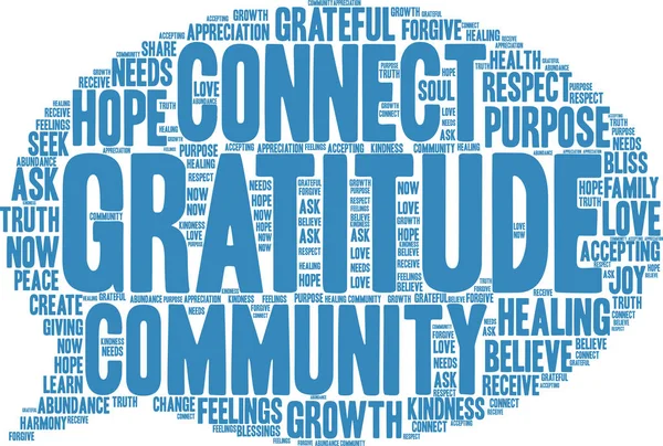 Gratitudine Word Cloud — Vettoriale Stock