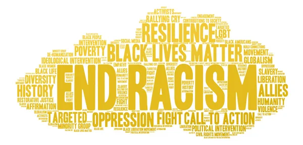 Acabar con el racismo Word Cloud — Vector de stock