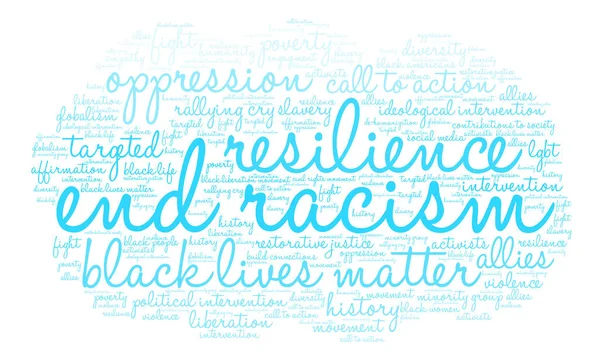 Acabar con el racismo Word Cloud — Vector de stock