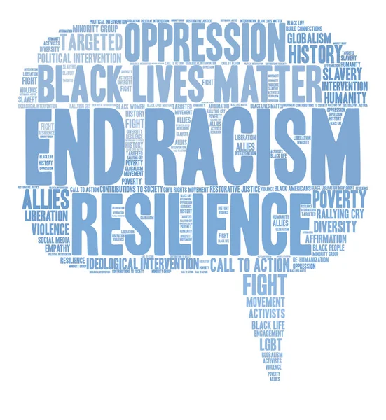 End Racism Word Cloud — Stock Vector