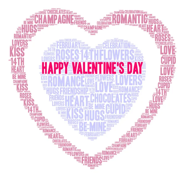 Happy Valentine 's Day word cloud on a white background — стоковый вектор