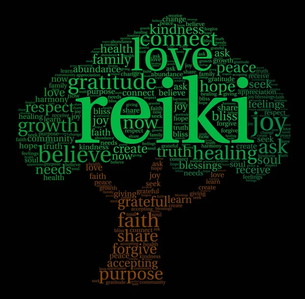 Nube de palabras Reiki — Vector de stock