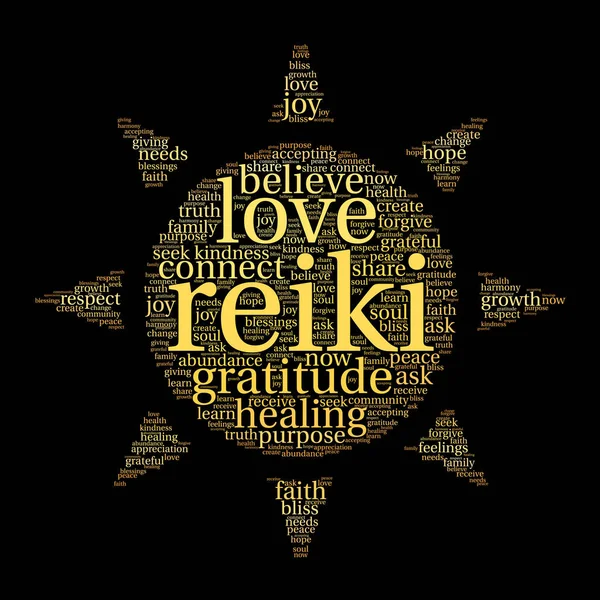 Awan kata Reiki - Stok Vektor