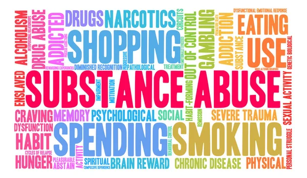 Substance Abuse Word Cloud — Stock Vector
