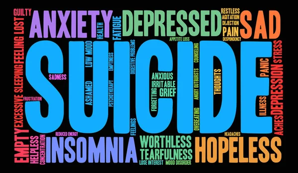 Suicide Word Cloud — Stock Vector