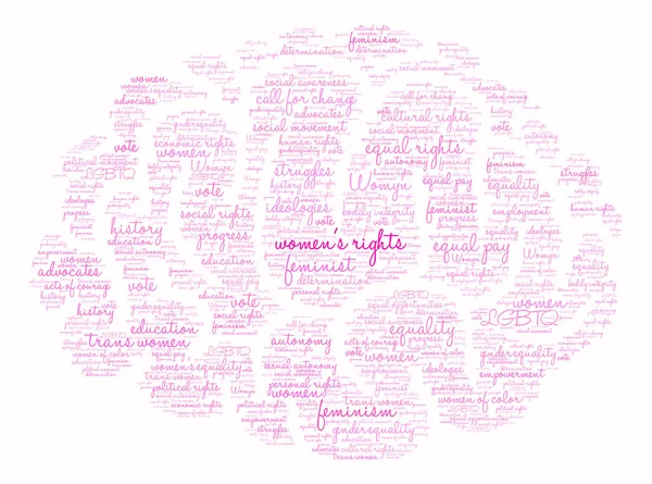 Droits des femmes Word Cloud — Image vectorielle