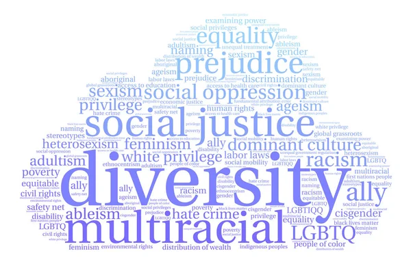 Diversità Word Cloud — Vettoriale Stock