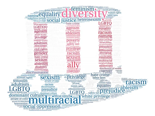 Diversità Word Cloud — Vettoriale Stock