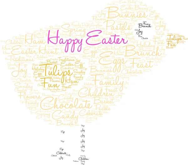 Happy Easter Word Cloud — Stock Vector