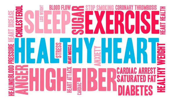 Healthy Heart Word Cloud — Stock Vector