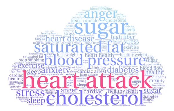 Attacco cardiaco parola nube — Vettoriale Stock