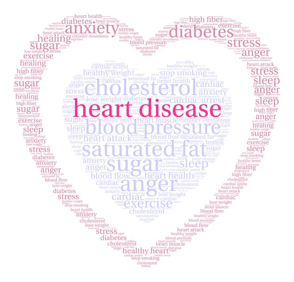 Maladie cardiaque Word Cloud — Image vectorielle