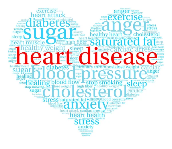 Nube di parola di malattia cardiaca — Vettoriale Stock