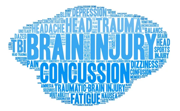 뇌 부상 단어 구름 — 스톡 벡터