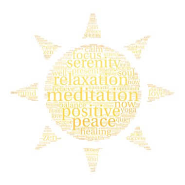 Meditasyon kelime bulutu