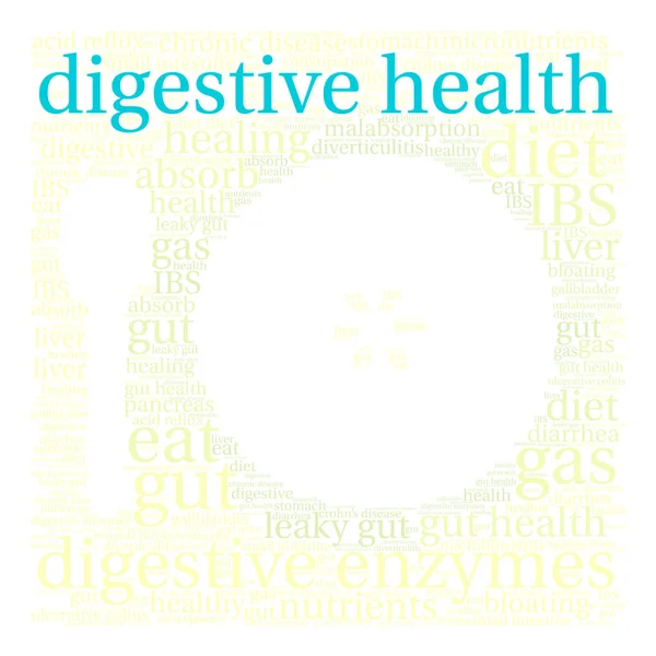 Nube de palabras de salud digestiva — Vector de stock