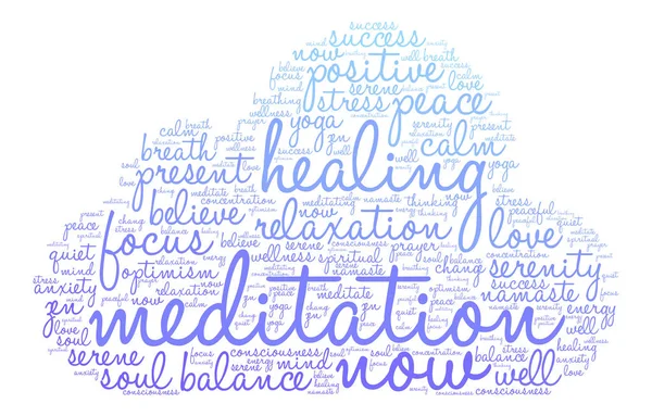 Meditasyon kelime bulutu — Stok Vektör