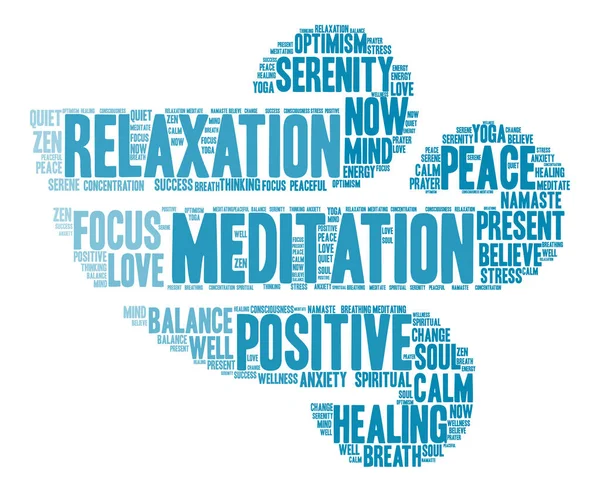 Meditation ord sky – Stock-vektor
