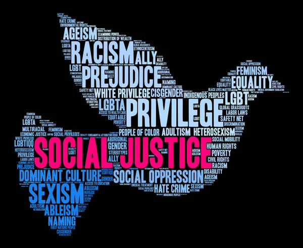 Wortwolke soziale Gerechtigkeit — Stockvektor