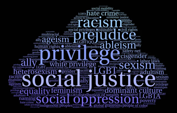 Justicia Social Word Cloud — Vector de stock