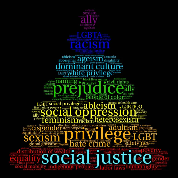 社会正義の単語の雲 — ストックベクタ