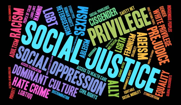 Sprawiedliwość społeczna słowo Cloud — Wektor stockowy