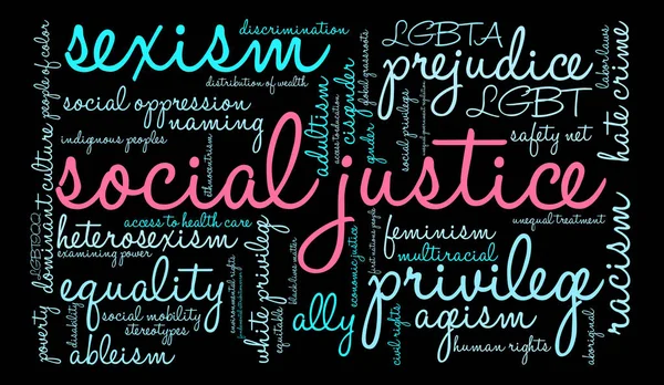 Justicia Social Word Cloud — Vector de stock