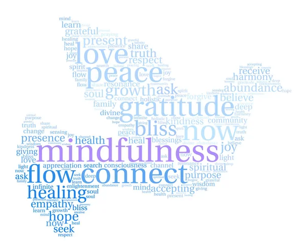 Mindfulness palabra nube — Vector de stock