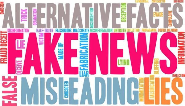 False notizie Word Cloud — Vettoriale Stock