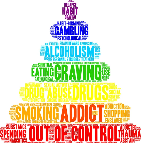 Addict Word Cloud — Stock Vector