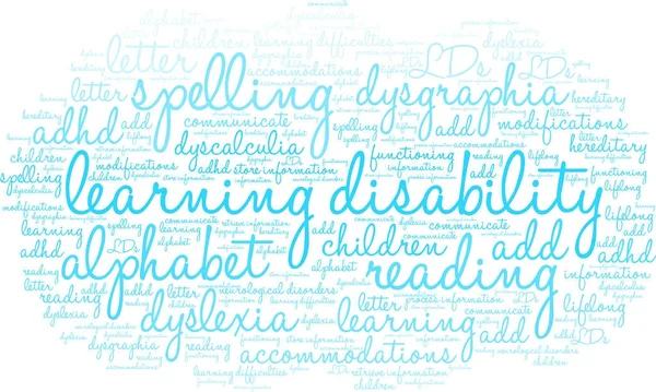 Навчання інвалідності Word Cloud — стоковий вектор