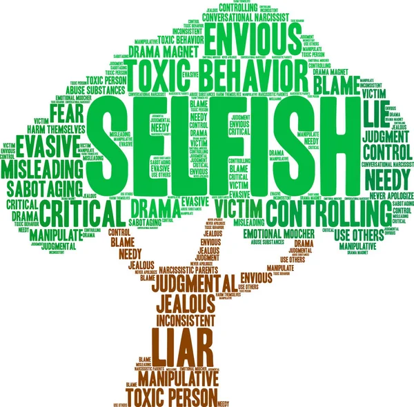Selfish Word Cloud — Stock Vector