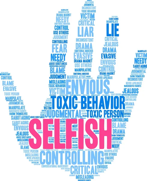 Selfish Word Cloud — Stock Vector