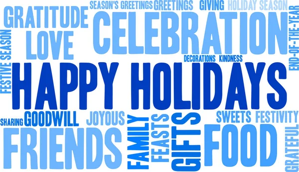 Happy Holidays Word Cloud — Stock Vector