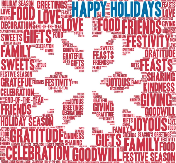 Happy Holidays Word Cloud — Stock Vector