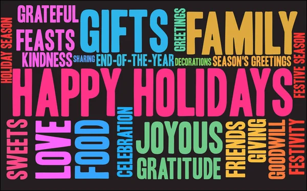 Happy Holidays Word Cloud — Stock Vector